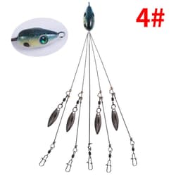 5Pcs Alabama Rig 5 Arms 4 Blades Umbrella Rig Fishing Lures Bait Bass Crappie - Thumbnail 10