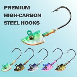 Swimbait Jig Head Swimbait Jigs with 3D Eyes Minnow Jig Heads for Fishing 1/4oz - Thumbnail 5