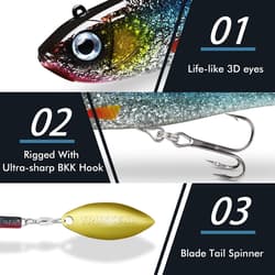 Vibrating Soft Swimbaits for Bass and Trout - 8 Inch, Family Fishing Essentials - Thumbnail 5