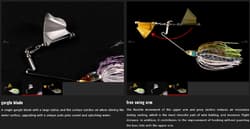 Jackall Gargle Buzzbait 3/8 oz Sinking Lure Chart Tail Gill (1697) - Thumbnail 3