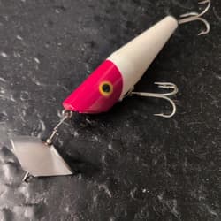 Fred Arbogast Spatterbuzz Buzzbait Red Head Used No Skirt 85mm 125mm - Thumbnail 1