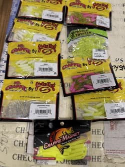 9X Mix Lot Strike King Panfish Mr Crappie Curly Tail Grub Fishing Lures - Thumbnail 2