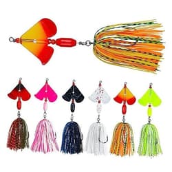 Spinnerbait Fishing Lures Kit Set, 6pcs Bass Fishing Buzzbait Style B-6pcs - Thumbnail 1