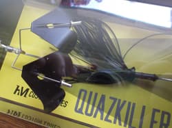 HM Custom Lures Teckel Quazkiller Twin Buzzbait 1/2oz. 01 All Black Updraft - Thumbnail 2