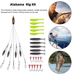 Owemtao Alabama Rig Kit 5 Arms Bass Fishing Kit with Pre-Rigged Swimbaits and... - Thumbnail 4