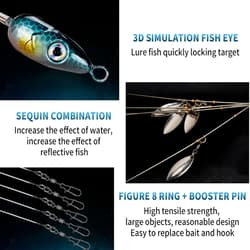 21Pcs 5 Arms Alabama Umbrella Rig for Bass Striper Rig Fishing Lures Bait Kit wi - Thumbnail 4