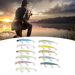 11 Pcs Simulation Minnow Lure Plastic Fishing Bait Fishing Accessories - Thumbnail 4