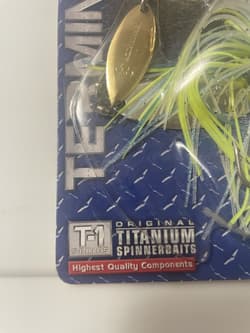 Original Terminator T-1  Titanium Double Willow Spinnerbait 1 Ounce Blue Fox.  - Thumbnail 3