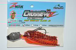 3 lures zman z-man crosseyez chatterbait 3/8oz snag resist bladed jigs fire craw - Thumbnail 2