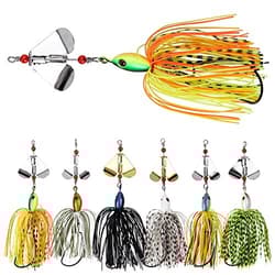 Spinnerbait Fishing Lures Kit Set, 6pcs Bass Fishing Buzzbait Style A-6pcs - Thumbnail 1