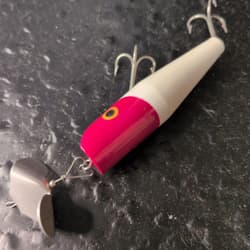 Fred Arbogast Spatterbuzz Buzzbait Red Head Used No Skirt 85mm 125mm - Thumbnail 3