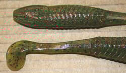 5" Swim Minnow Watermelon Red Paddle Tail Swimbait Trailer for A Rig 50 pack bag - Thumbnail 3
