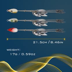 3 Pcs 8.5 in 0.6 Oz Alabama Rigs, 5 Arm Umbrella Rig Swimbait with 4 Willow L... - Thumbnail 3