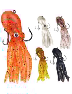 Octopus Swimbait Soft Fishing Lure with Skirt Tail, Lingcod Rockfish Jigs for... - Thumbnail 1
