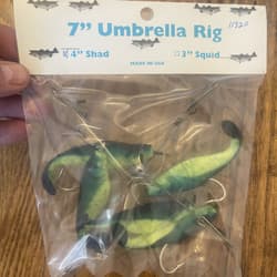 7” Umbrella Rig 4 Arm With 4” Shad (5) Green Chart.New In Package McKala Fishin - Thumbnail 1