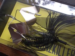 HM Custom Lures Teckel Quazkiller Twin Buzzbait 1/2oz. 06 Black Gold Updraft - Thumbnail 2