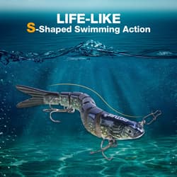 Bass Fishing Lures, Lifelike Jointed Swimbait for Bass Trout Walleye Crappie ... - Thumbnail 2