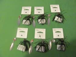1) BAG OF 6 STRIKE KING SPINNERBAIT 3/8OZ BLACK. ( MAPRO38CW-10 ). - Thumbnail 2