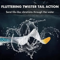 Pre-Rigged Soft Fishing Lures, Curly Tail Swimbait for Bass, Crappie, Trout - Thumbnail 3