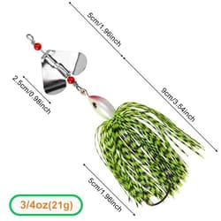 Spinnerbait Fishing Lures Kit Set, 6pcs Bass Fishing Buzzbait Style A-6pcs - Thumbnail 4