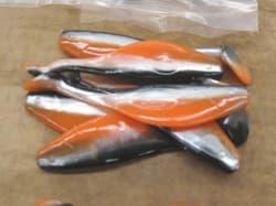 4" Shad Paddle Tail Swimbait great for Umbrella Rig 40 pk Bag Sassy Silver Shad - Thumbnail 3