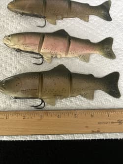 Original Rare Castaic Baits Platinum Series 8” Soft Jointed Trout Swimbait SS - Thumbnail 3