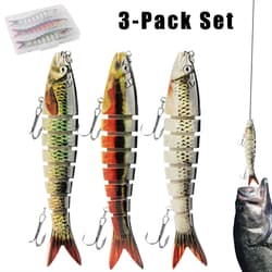 3Pcs Swimbait for Bass Fishing Realistic Fish Lures Bass Trout Crappie Walleye - Thumbnail 1
