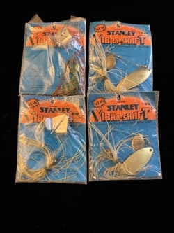4 Vtg Mixed Lot 1/2 1/4 Oz Stanley Vibra Shaft Spinnerbaits Buzzbait VS12 VB14 - Thumbnail 2
