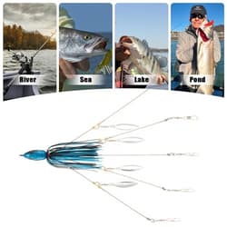 5 Arms Alabama Umbrella Rig Fishing Bass Kit Fishing Lures 2pcs（blue+green）） - Thumbnail 6
