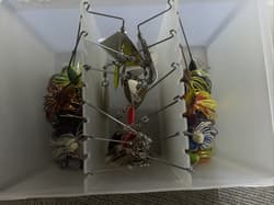 Lot of 12 Spinnerbait Buzzbait Fishing Lure w/ Plano 22 Slot Spinnerbait Box - Thumbnail 6