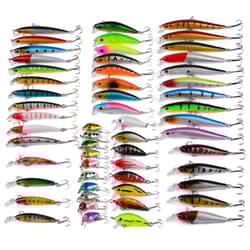 56PCS Minnow Fishing Lure Hard Artificial Mixed Swimbait Crankbait Trolling Pike - Thumbnail 2