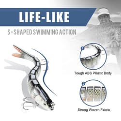 TRUSCEND Easy Catch Swimmax Fishing Lure: Noisy, Vibrating, Segmented Swimbait - Thumbnail 4
