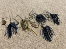 5 Okiebug Gator Bug Spinnerbait 5/8 Shad Black Blue Gold Gatorbug Assortment - Thumbnail 2