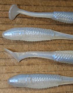 5" Swim Minnow Alewife Paddle Tail Swimbait Trailer for A Rig 50 pack Bulk Bag - Thumbnail 6