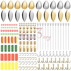 200pcs Fishing Accessories Spinner Blade Bait Kit DIY Fishing Lure Making Tool - Thumbnail 1