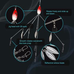 3 Pack Alabama Rig 5 Arms 4 Blades Umbrella Rig Fishing 21.5Cm Fish Lures Bait - Thumbnail 2