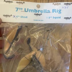 7” Umbrella Rig 4 Arm With 4” Shad (5)  Pearl Blue New In Package McKala Fishin - Thumbnail 2