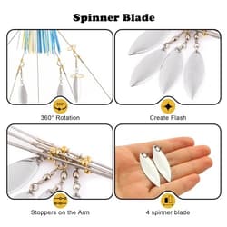 5 Arms Alabama Umbrella Rig Fishing Bass Kit Fishing Lures 2pcs（blue+green）） - Thumbnail 4