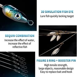21Pcs 5 Arms Alabama Umbrella Rig for Bass Striper Rig Fishing Lures Bait Kit - Thumbnail 5