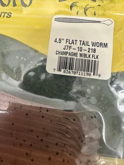 NO.6657 Gary Yamamoto 4.5 inch Flat Tail Worm Near Mint 4-piece Set - Thumbnail 3