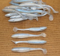 5" Swim Minnow Alewife Paddle Tail Swimbait Trailer for A Rig 50 pack Bulk Bag - Thumbnail 4