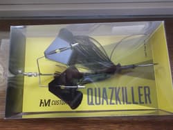 HM Custom Lures Teckel Quazkiller Twin Buzzbait 1/2oz. 01 All Black Updraft - Thumbnail 1
