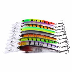 9pcs/set 12.5cm/11g Trolling Bait Minnow Fishing Lure Hook Bass Swimbait Wobbler - Thumbnail 1
