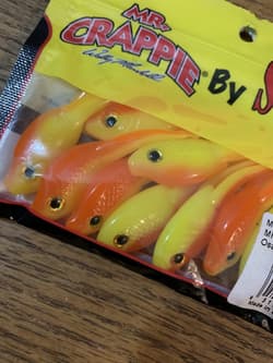 Mr Crappie Strike King Scizzor Shad Body Osage Orange-Brand New-SHIPS N 24 HOURS - Thumbnail 2