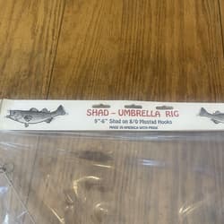 Umbrella Rig 4 Arm 11” With 6” Shad (9)  Pearl Blue 8/0 Hook Mustad New In Pkg - Thumbnail 8