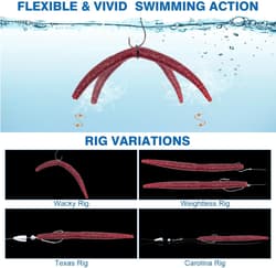 Complete Wacky Worm Rig Tool Kit: 60 Soft Worms, Weights & Fishing Accessories - Thumbnail 7
