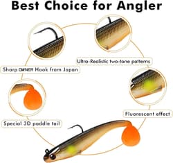Ultra-Realistic 3.5'' Soft Swimbaits - Ideal for Crappie, Walleye & Pike Fishing - Thumbnail 5