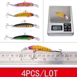 56PCS Minnow Fishing Lure Hard Artificial Mixed Swimbait Crankbait Trolling Pike - Thumbnail 8