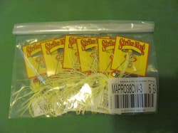 1) BAG OF 6 STRIKE KING SPINNERBAIT 3/8OZ YELLOW COLOR. ( MAPRO38CW-3 ). - Thumbnail 2