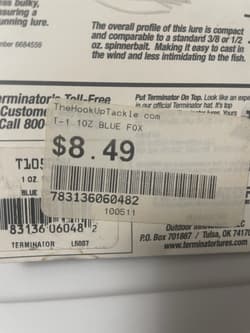 Original Terminator T-1  Titanium Double Willow Spinnerbait 1 Ounce Blue Fox.  - Thumbnail 7